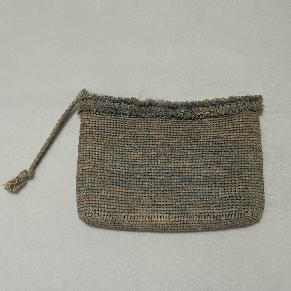 Woven Clutch with Textured Trim